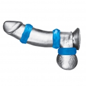 Комплект из трех голубых колец для эрекции 3-Pack Nuts   Bolts Stretch Cock Ring Set - BlueLine - в Архангельске купить с доставкой