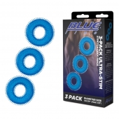 Комплект из трех голубых колец для эрекции 3-Pack Ultra-Stim Stretch Cock Rings - BlueLine - в Архангельске купить с доставкой