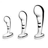 Набор из 3 стальных стимуляторов простаты Stainless Steel P-spot Training Set - b-Vibe - в Архангельске купить с доставкой