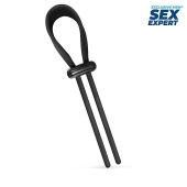 Черный ремень-лассо для усиления эрекции - Sex Expert - в Архангельске купить с доставкой