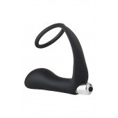 Черное эрекционное кольцо с вибропробкой Vibrating Anal Plug With Cockring - Dream Toys - в Архангельске купить с доставкой