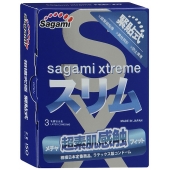Розовые презервативы Sagami Xtreme FEEL FIT 3D - 3 шт. - Sagami - купить с доставкой в Архангельске