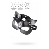 Черная кожаная рельефная маска кошки - Pecado - купить с доставкой в Архангельске