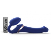 Синий безремневой страпон Multi Orgasm Size M с клиторальной стимуляцией - Strap-on-me - купить с доставкой в Архангельске