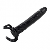 Чёрная насадка-фаллос для двойного проникновения INFLATABLE DILDO SLIM DONG  - 13,5 см. - Toyz4lovers - в Архангельске купить с доставкой