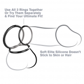 Набор из трех черных эрекционных колец Silicone 3-Ring Stamina Set - Pipedream - в Архангельске купить с доставкой