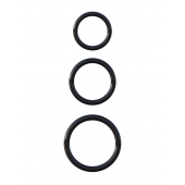 Набор из трех черных эрекционных колец Silicone 3-Ring Stamina Set - Pipedream - в Архангельске купить с доставкой