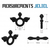 Черное эрекционное кольцо с крыльями Rooster Jeliel Angel - Velv or - в Архангельске купить с доставкой