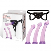 Тренировочный набор с тремя насадками Pegging Training Set - Lux Fetish - купить с доставкой в Архангельске