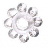 Прозрачное гелевое эрекционное кольцо-цветок - Toyfa Basic - в Архангельске купить с доставкой