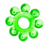 Зеленое эрекционное кольцо-цветок - Toyfa Basic - в Архангельске купить с доставкой