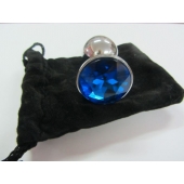 Анальное украшение BUTT PLUG  Small с синим кристаллом - 7 см. - Anal Jewelry Plug - купить с доставкой в Архангельске