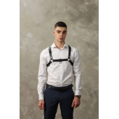 Черная мужская кожаная портупея №4 - БДСМ Арсенал - купить с доставкой в Архангельске