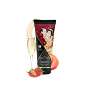 Массажный крем для тела с ароматом клубники и шампанского Sparkling Strawberry Wine - 200 мл. - Shunga - купить с доставкой в Архангельске