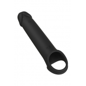 Черная насадка-удлинитель с вибрацией Vibrating Extender With Remote - Dream Toys - в Архангельске купить с доставкой