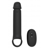 Черная насадка-удлинитель с вибрацией Vibrating Extender With Remote - Dream Toys - в Архангельске купить с доставкой