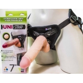 Страпон-унисекс с двумя насадками UNI strap 7  Harness - 19 и 16 см. - LOVETOY (А-Полимер) - купить с доставкой в Архангельске