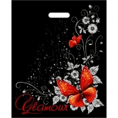 Черный пакет Glamour с вырубной ручкой (38х47 см) - Сима-Ленд - купить с доставкой в Архангельске