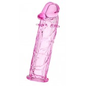 Розовая насадка фаллической формы - 12,5 см. - A-toys - в Архангельске купить с доставкой