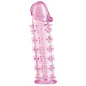 Розовая насадка на пенис с шипами - 12,5 см. - A-toys - в Архангельске купить с доставкой