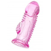 Розовая насадка на пенис с шипиками и коготком - 13,5 см. - A-toys - в Архангельске купить с доставкой