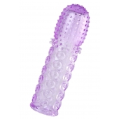 Фиолетовая рельефная насадка на пенис - 13,5 см. - A-toys - в Архангельске купить с доставкой