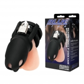 Черная клетка для пениса Silicone Small 2 in Cock Cage With Ball Divider - BlueLine - купить с доставкой в Архангельске