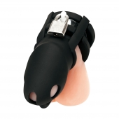 Черная клетка для пениса Silicone Small 2 in Cock Cage With Ball Divider - BlueLine - купить с доставкой в Архангельске