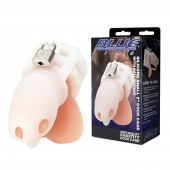 Белая клетка для пениса Silicone Small 2 in Cock Cage With Ball Divider - BlueLine - купить с доставкой в Архангельске