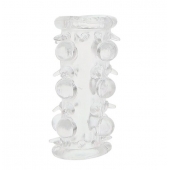 Прозрачная насадка на пенис с шипами и бугорками JELLY JOY LUST CLUSTER CLEAR - Dream Toys - в Архангельске купить с доставкой