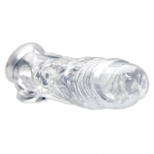 Прозрачная насадка для увеличения члена Realistic Clear Penis Enhancer and Ball Stretcher - 20,3 см. - XR Brands - в Архангельске купить с доставкой