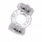 Прозрачное виброкольцо с двумя вибропульками - Toyfa Basic - в Архангельске купить с доставкой