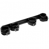 Черная распорка с манжетами для рук и ног Deluxe Rigid Spreader Bar - XR Brands - купить с доставкой в Архангельске