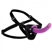 Лиловый поясной страпон Navigator Silicone G-Spot Dildo with Harness - 17,8 см. - XR Brands - купить с доставкой в Архангельске