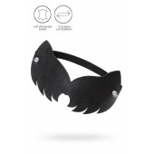 Черная закрытая кожаная маска с ушками кошки - Pecado - купить с доставкой в Архангельске