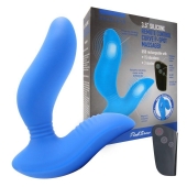 Синий вибромассажер простаты 3,5’’ Remote Control Curve P-spot Massager - 12 см. - Erokay - в Архангельске купить с доставкой