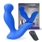 Синий вибромассажер простаты 3,5’’ Remote Control P-spot Massager - 12,5 см. - Erokay - в Архангельске купить с доставкой