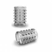 Прозрачная насадка на пенис с шишечками STAY HARD COCK SLEEVE 02 CLEAR - Blush Novelties - в Архангельске купить с доставкой