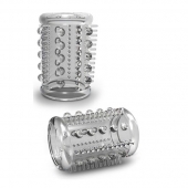 Прозрачная насадка с шипами и шишечками STAY HARD COCK SLEEVE 03 CLEAR - Blush Novelties - в Архангельске купить с доставкой