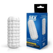 Белый стимулятор с наружным рельефом в виде рогожки - Sex Expert - в Архангельске купить с доставкой