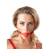 Силиконовый кляп-шар на чёрных ремешках Red Gag silicone - Orion - купить с доставкой в Архангельске