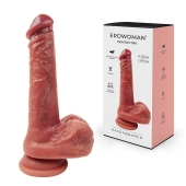 Телесный фаллоимитатор на мощной присоске - 19,5 см. - Erowoman-Eroman