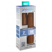 Коричневая насадка на член 2  Silicone X-tension - 20,3 см. - Pipedream - в Архангельске купить с доставкой