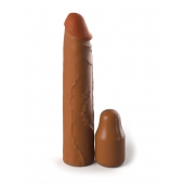 Коричневая насадка на член 2  Silicone X-tension - 20,3 см. - Pipedream - в Архангельске купить с доставкой