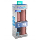 Телесная вибронасадка на член 3  Vibrating Mega X-tension with Remote - 22,9 см. - Pipedream - в Архангельске купить с доставкой