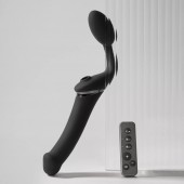 Черный безремневой вибрострапон Strap-On-Me Multi Orgasm Size XL - Strap-on-me - купить с доставкой в Архангельске