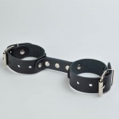 Черные кожаные наручники-фиксатор - Sitabella - купить с доставкой в Архангельске