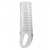 Прозрачная насадка на пенис с ребрышками и подхватом мошонки - Baile - в Архангельске купить с доставкой