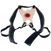 Телесный полый страпон на ремешках - 16,5 см. - Boys of Toys - купить с доставкой в Архангельске