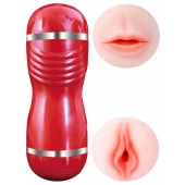 Двусторонний мастурбатор в колбе Cleo - вагина и ротик - Boys of Toys - в Архангельске купить с доставкой